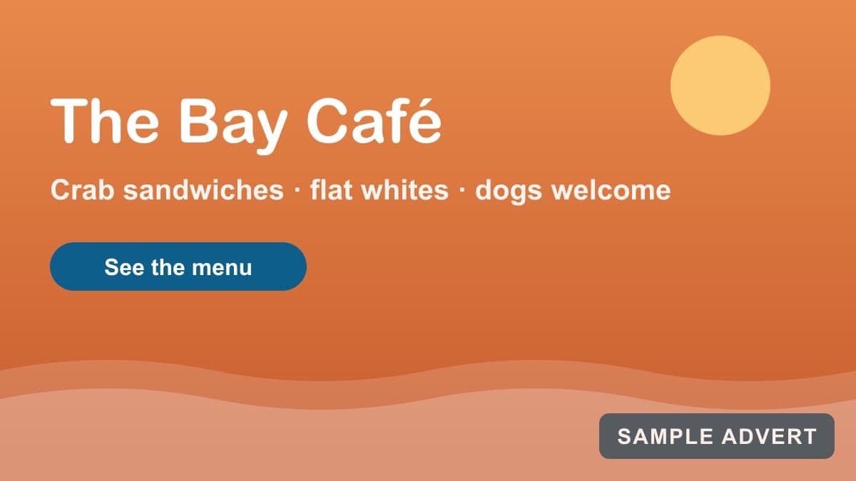 An example advert as it appears in the app